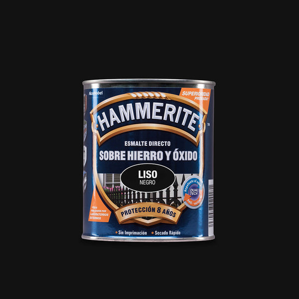 Hammerite Esmalte Metalico Liso Brillante Negro 0, 750L 5093791