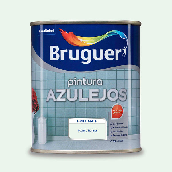 Esmalte Azulejos Brillante Blanco Harina 0,75L 5075264 Bruger