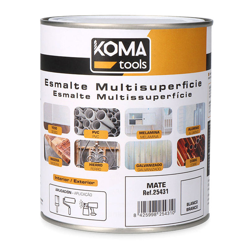 Matte White Multi-Surface Enamel 750 Ml Koma Tools