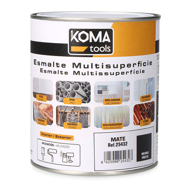 Esmalte Multisuperficies Negro Mate 750 Ml Koma Tools