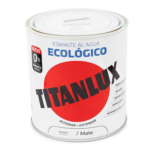 Esmalte Ecológico Al Agua Mate Blanco 750Ml Titanlux 02T056634