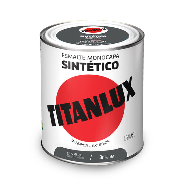 Synthetic Monolayer Gloss Enamel Medium Gray 750Ml Titanlux 5808971