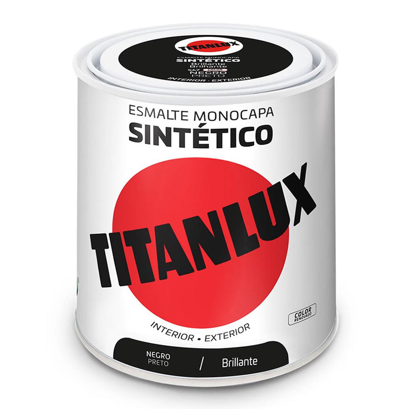 Esmalte Sintético Monocapa Brillante Negro 250Ml Titanlux 5808993