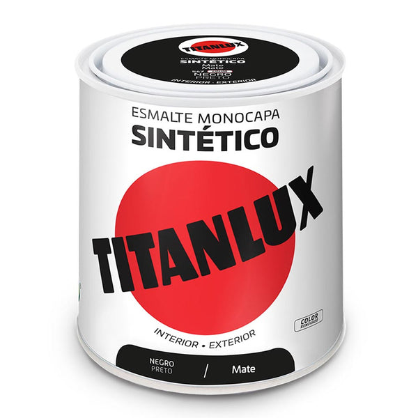 Esmalte Sintético Monocapa Mate Negro 250Ml Titanlux 5809005