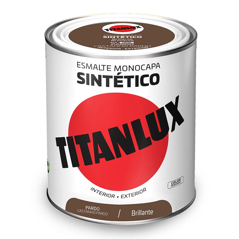 Esmalte Sintético Monocapa Brillante Pardo 750Ml Titanlux  5808942