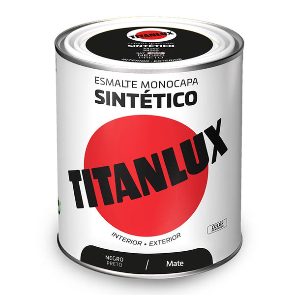 Monolayer Synthetic Enamel Matte Black 750Ml Titanlux 5809006