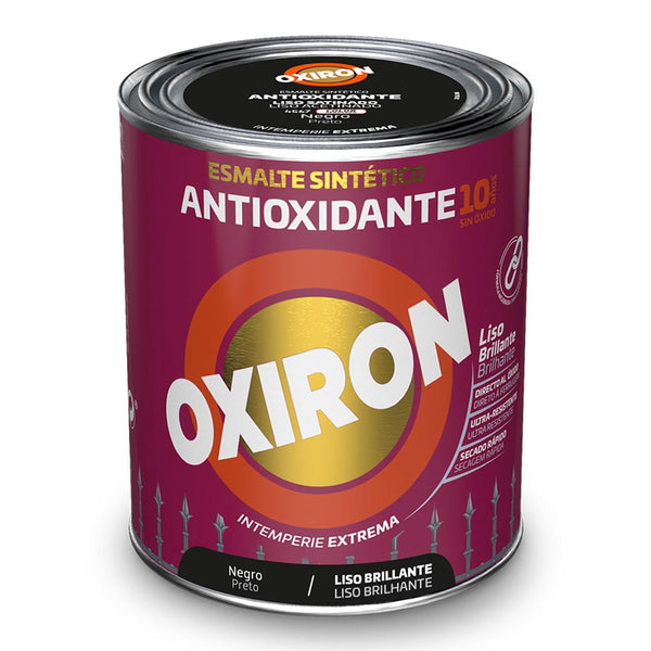 Esmalte Sintético Metálico Antioxidante Oxiron Liso Brillante Negro 250Ml Titan 5809080