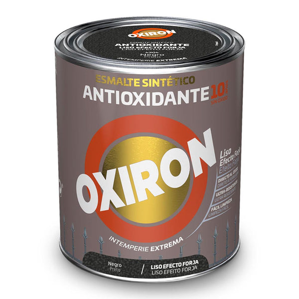 Esmalte Sintético Metálico Antioxidante Oxiron Liso Efecto Forja Negro 750Ml Titan 5809097