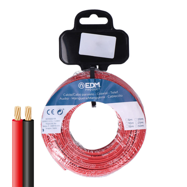 Parallel Cable Reel 2x1.5mm Red/Black 25M (Audio)