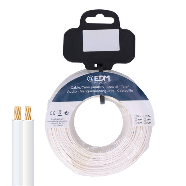 White 2-Way Parallel Telephone Cable Reel 5M