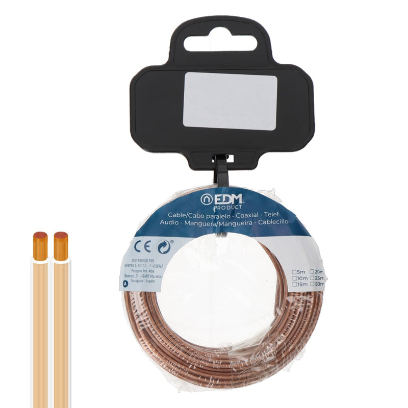 Parallel Cable Reel 2x0.75mm Transparent 5m