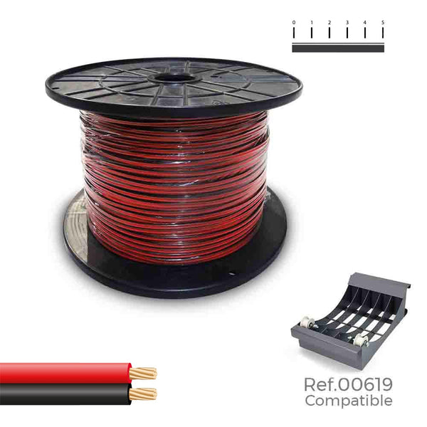 Parallel Cable Reel (Audio) 2X1.5Mm Red/Black 500M (Large Coil Ø400X200Mm)