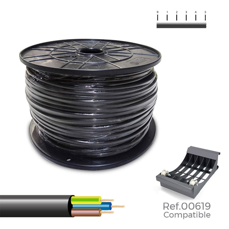 Acrylic Hose Cable Reel 1Kv Black 3X4Mm 100M (Large Coil Ø400X200Mm)