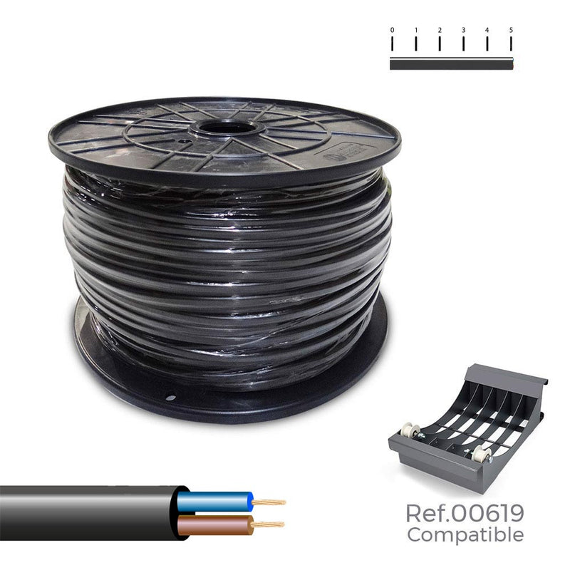 Cable Reel Hose H05Vv-F, Black 2X1Mm 400M (Large Coil Ø400X200Mm)