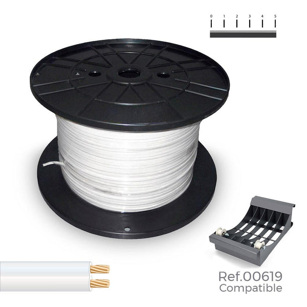 Parallel Cable Reel (Audio) 2X0.50Mm White 2000M (Large Coil Ø400X200Mm)