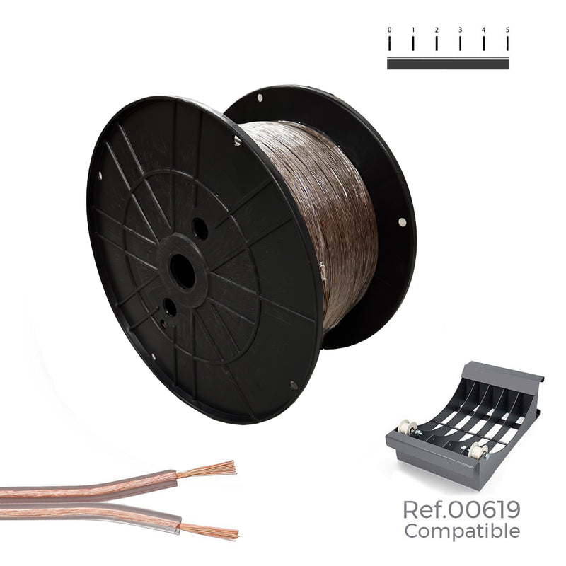 Parallel Cable Reel (Audio) 2X0.75Mm Transparent 1000M (Large Coil Ø400X200Mm)