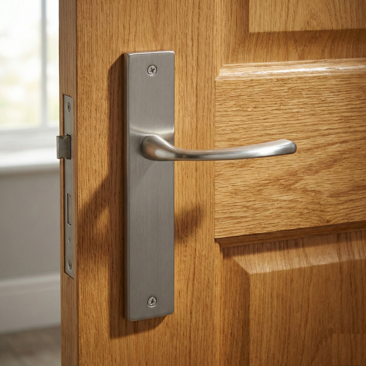 Sencilla modelo '700' manilla de zamak acabado níquel satinado para puertas