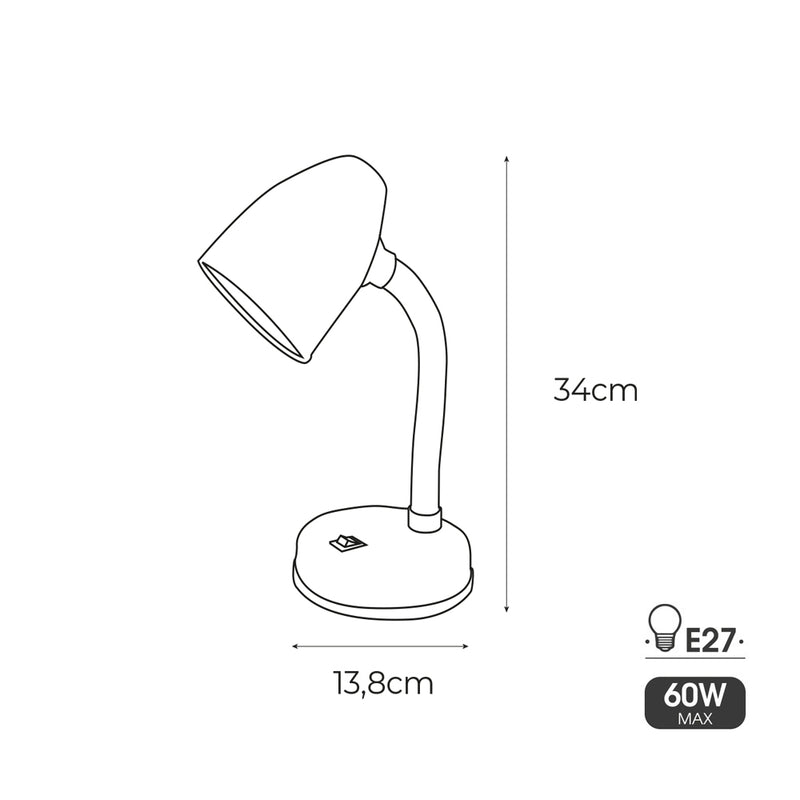 Table Lamp Amsterdam Model E27 60W Color Black Edm