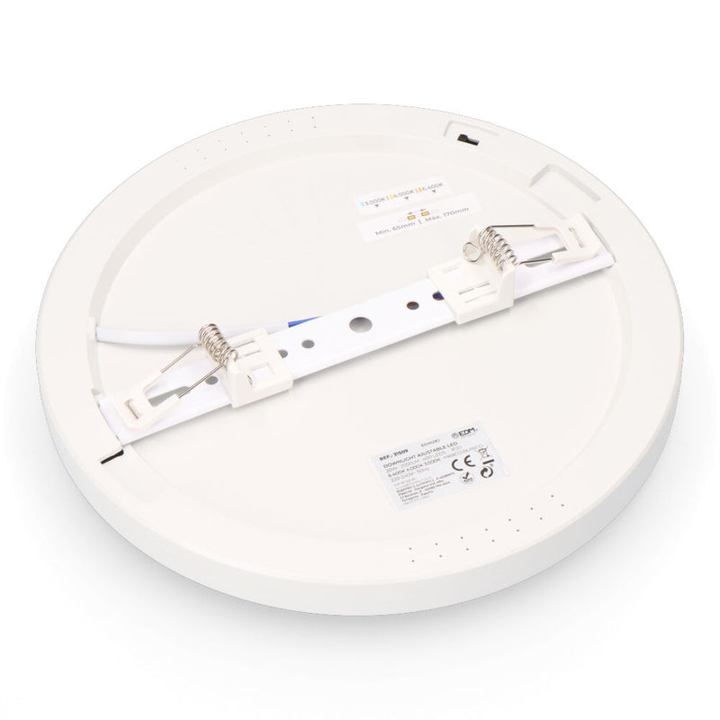 Downlight Ajustable Led Superficie/Empotrar 20W 2,050Lm Marco Blanco,3 Temperaturas De Luz, Edm