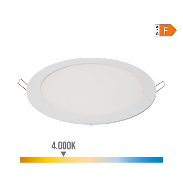 Round Recessed Led Downlight 20W Daylight 4000K 1500Lm White Ø22.5Cm Edm