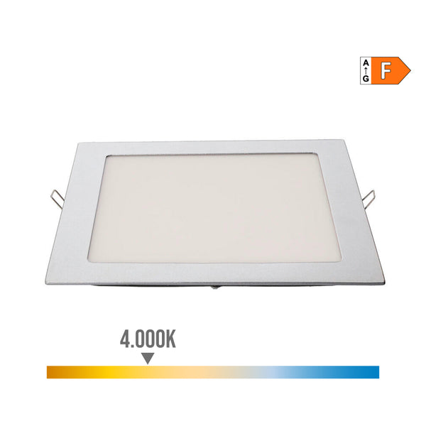 Downlight Led Empotrable Cuadrado 20W Luz Dia 4000K 1500Lm Color Cromado 22X22Cm Edm