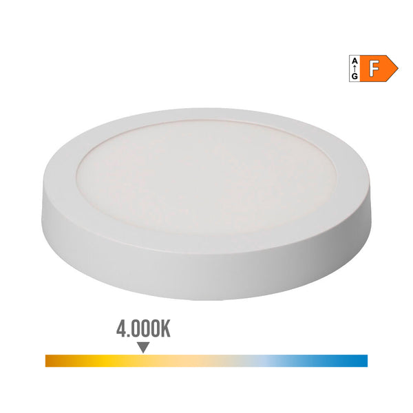 Led Downlight Round Surface 20W 1500Lm 4000K Daylight White Ø22X3.5Cm Edm