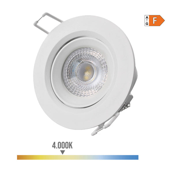 Round Recessed Led Downlight 5W 4000K Daylight White Color Ø9Cm Edm