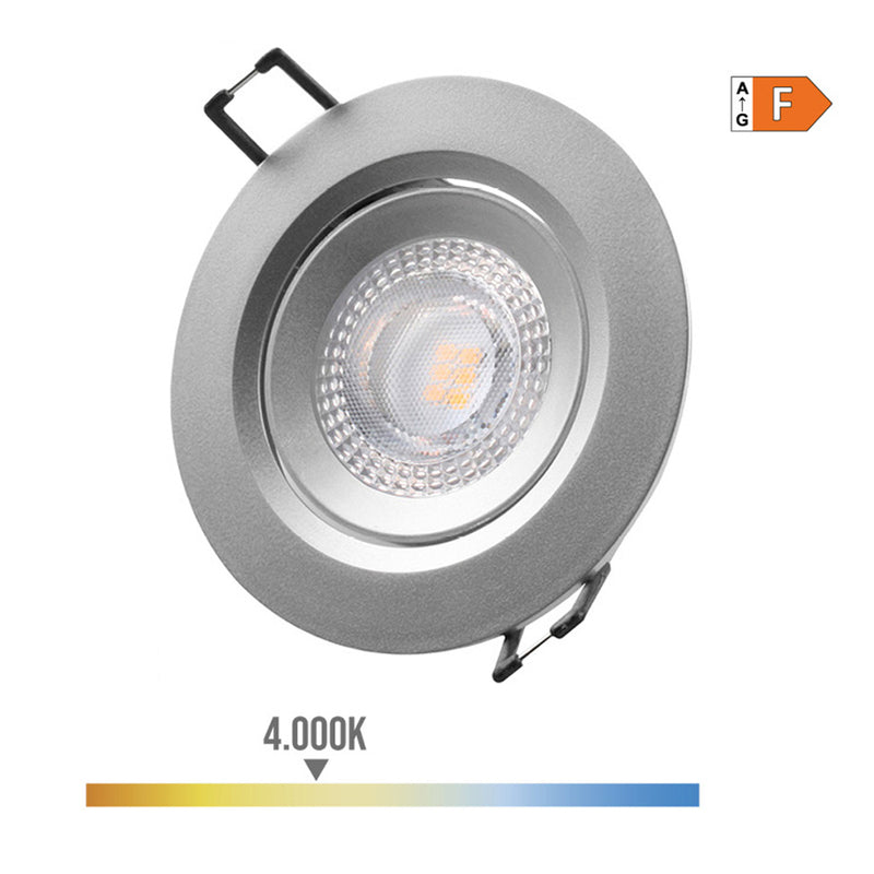 Round Recessed Led Downlight 5W 4000K Daylight Chrome Color Ø9Cm Edm