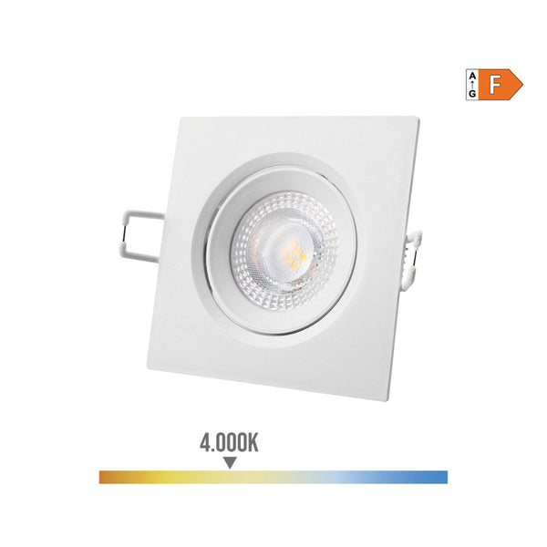 Downlight Led Empotrable Cuadrado 5W 4000K Luz Dia Color Blanco 9X9Cm Edm