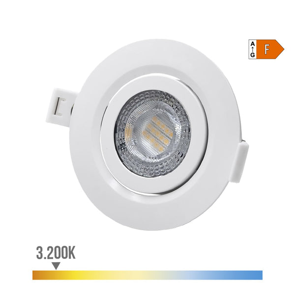 Recessed Led Downlight 9W 806Lm Ra80 3200K Round White Color Ø9Cm Edm