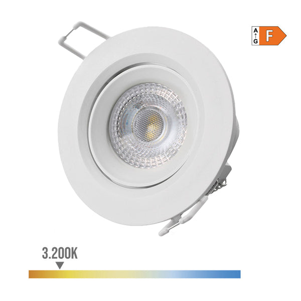 Round Recessed Led Downlight 5W 3200K Warm Light White Color Ø9Cm Edm