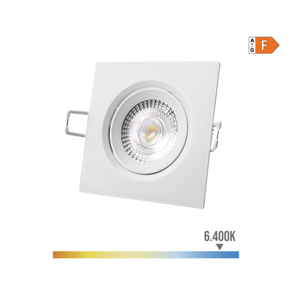 Square Recessed Led Downlight 5W 6400K Cold Light White Color 9X9Cm Edm