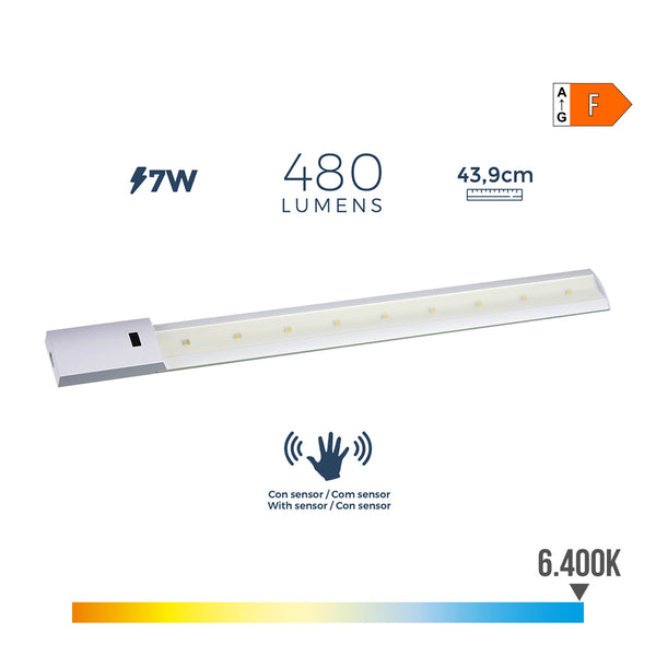 Regleta Led Con Sensor 7W 480Lm 6500K Luz Fria 43,9X5,5Cm Edm