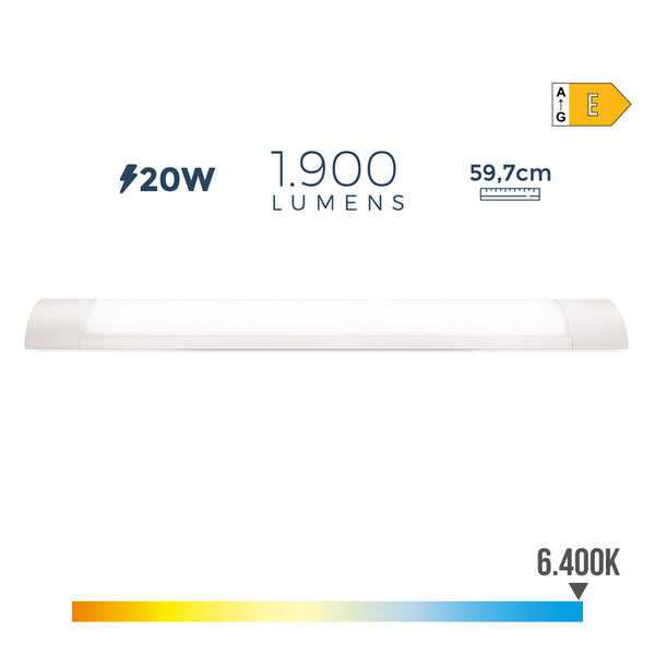 Regleta Electronica Led 20W 6400K Luz Fria 1900Lm 8X59,7X3,1Cm Edm