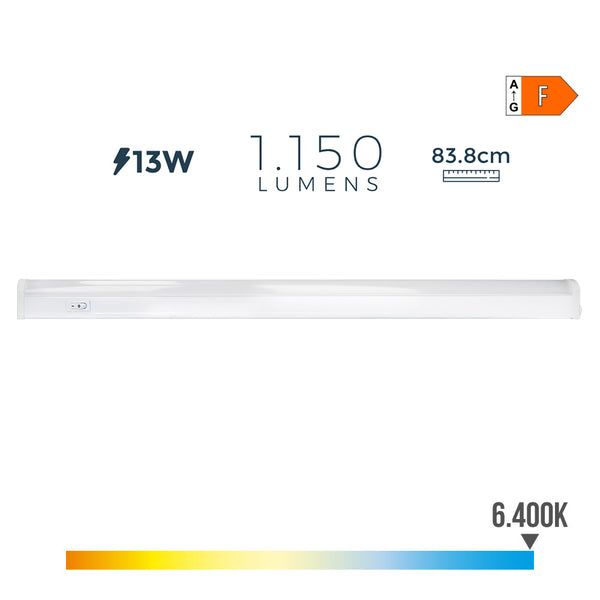 Regleta Electronica Led 13W 1150Lm 6500K Luz Fria 83,8X3,5X3,8Cm Edm