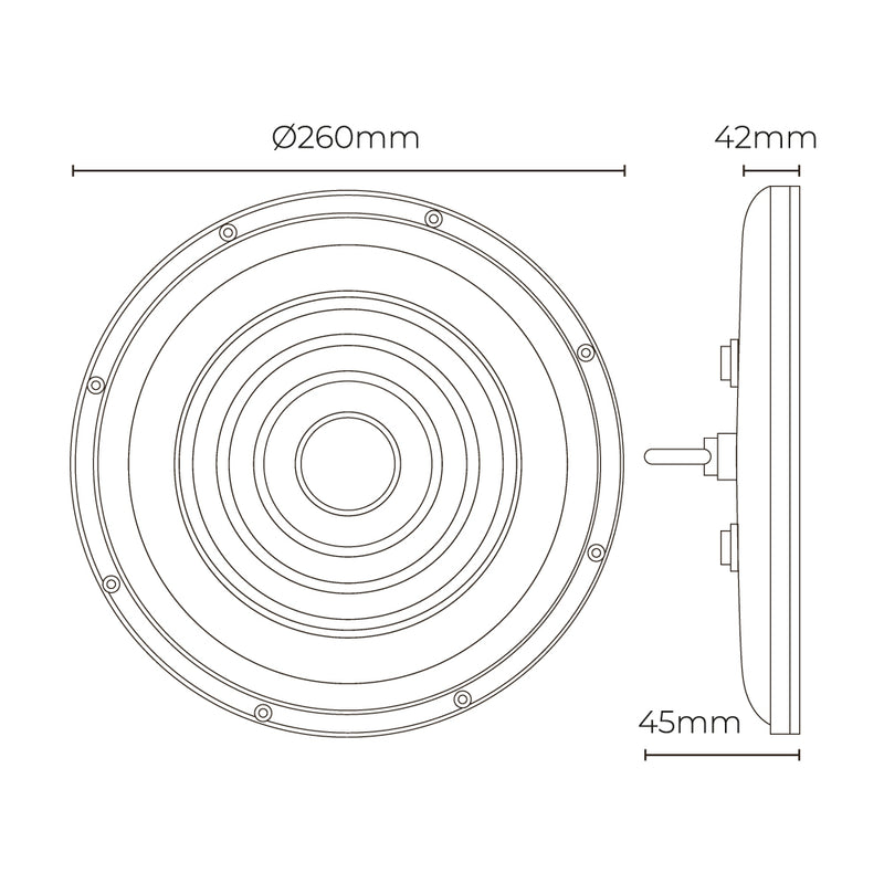 Campana Led 100W 10,000Lm 6400K 90° Ip65 Edm