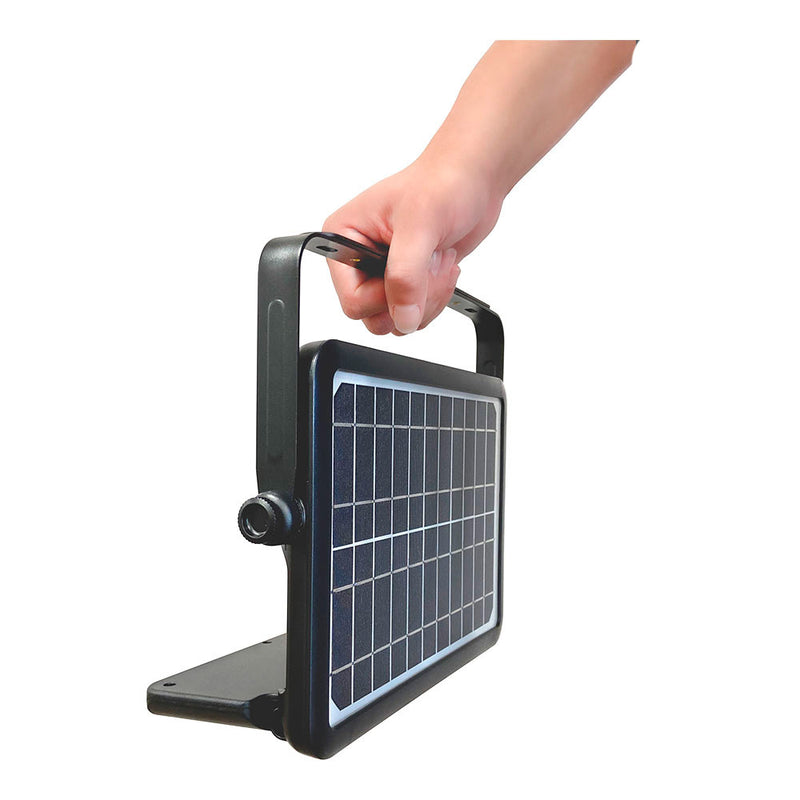 Aplique Solar 10W 1150Lm Recargable, Sensor Presencia (2-8M) Color Negro 27,5X19,6Cm Edm