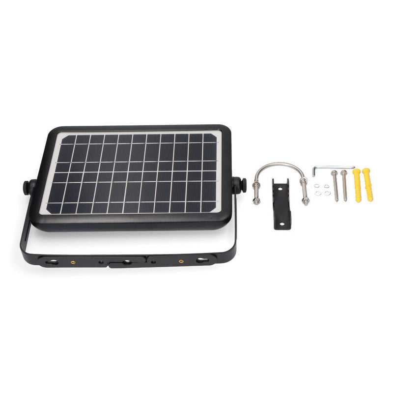 Aplique Solar 10W 1150Lm Recargable, Sensor Presencia (2-8M) Color Negro 27,5X19,6Cm Edm