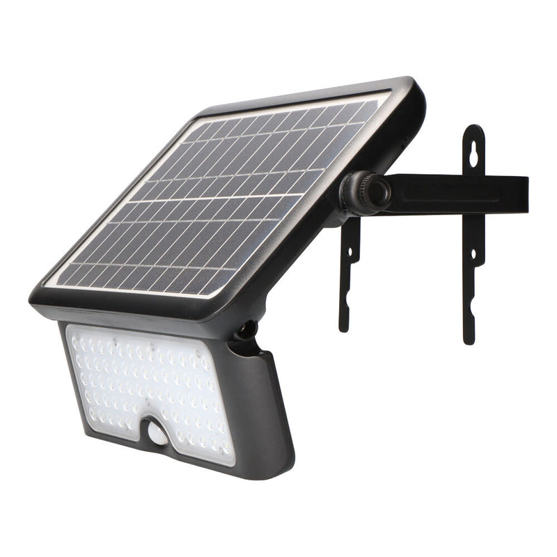 Aplique Solar 10W 1150Lm Recargable, Sensor Presencia (2-8M) Color Negro 27,5X19,6Cm Edm