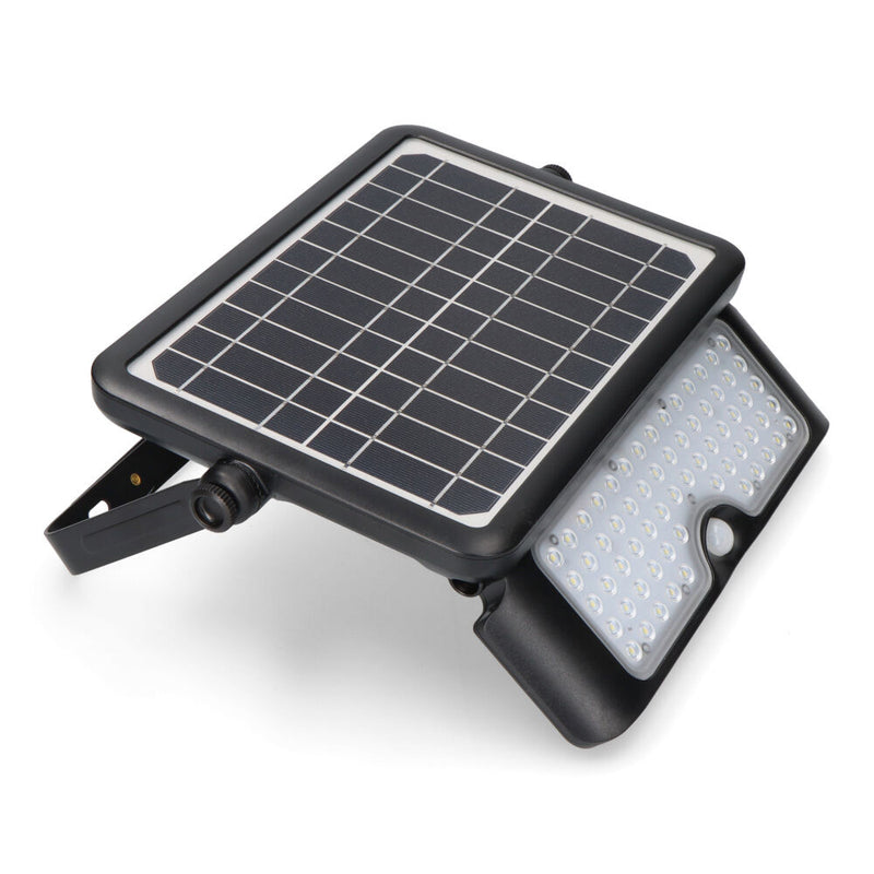 Aplique Solar 10W 1150Lm Recargable, Sensor Presencia (2-8M) Color Negro 27,5X19,6Cm Edm