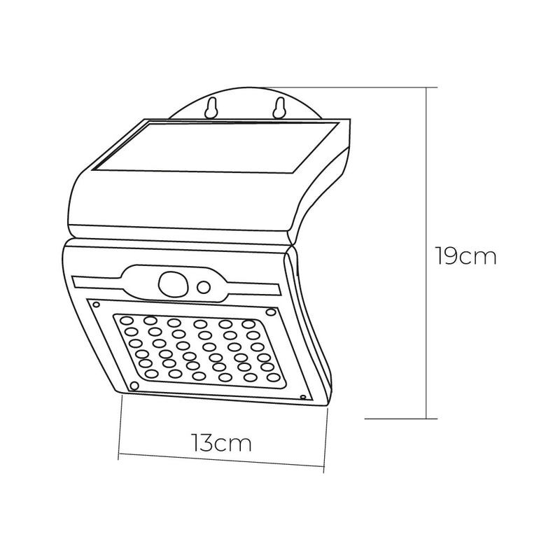 13Aplique Solar 2W 220Lm 6,500K Con Sensor Color Blanco Edm