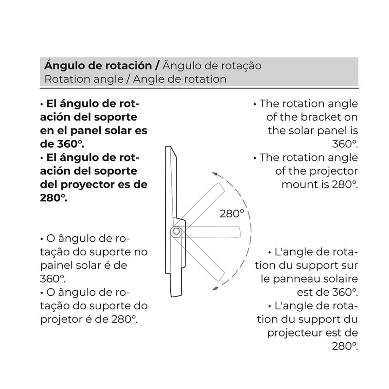 Foco Proyector Led Solar 200W 1500Lm 6500K Luz Fria Ip65 Edm