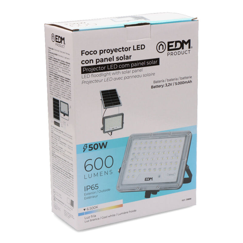 Foco Proyector Solar Slim 50W 600Lm 6,500K Edm