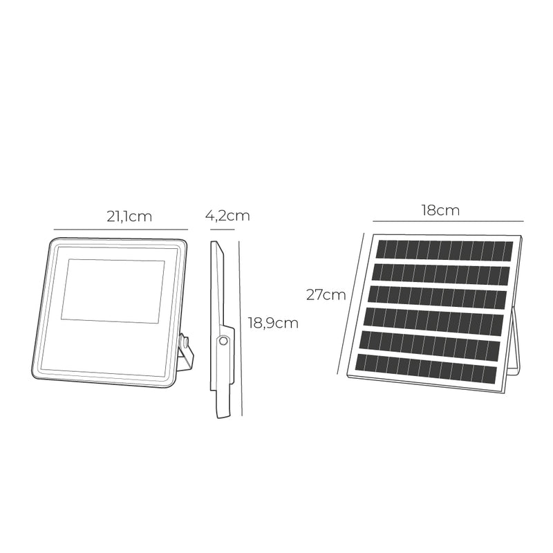 Foco Proyector Solar Slim 50W 600Lm 6,500K Edm