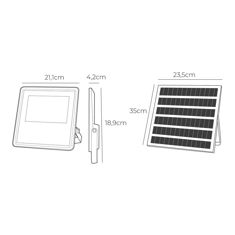 Foco Proyector Solar Slim 100W 1,200Lm 6,500K Edm