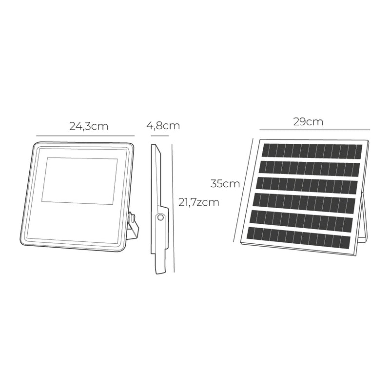 Foco Proyector Solar Slim 200W 1,800Lm 6,500K Edm