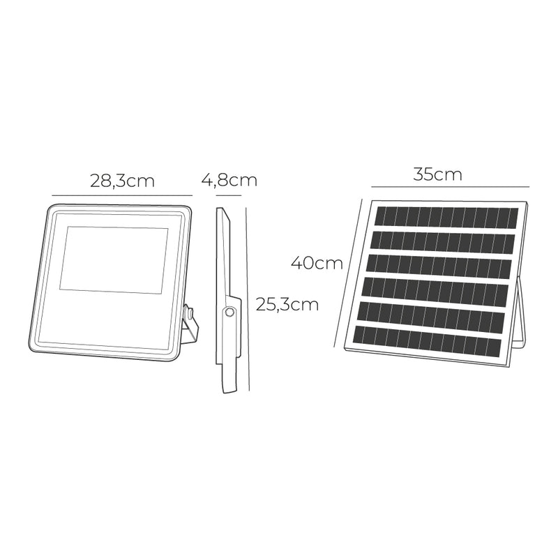 Foco Proyector Solar Slim 300W 2,500Lm 6,500K Edm