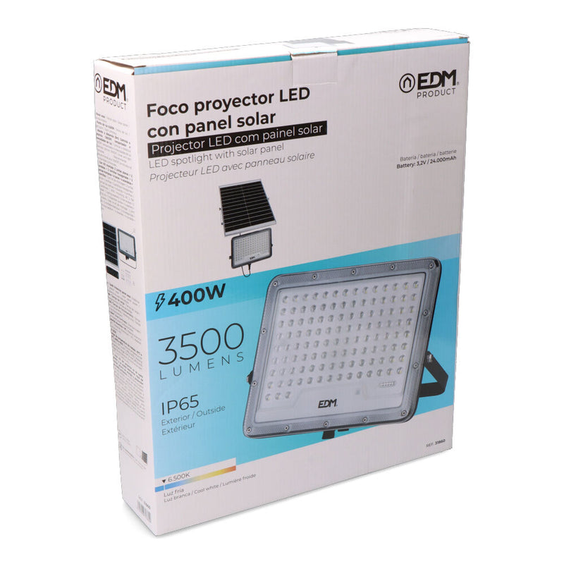 Foco Proyector Solar Slim 400W 3,500Lm 6,500K Edm