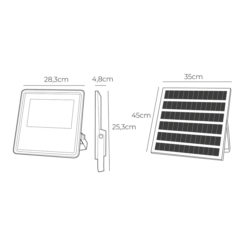 Slim Solar Floodlight 400W 3,500Lm 6,500K Edm