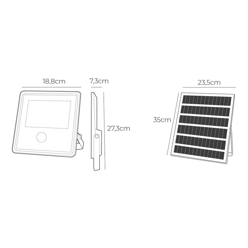 Foco Proyector Solar Con Sensor 100W 1,200Lm 6,500K Edm